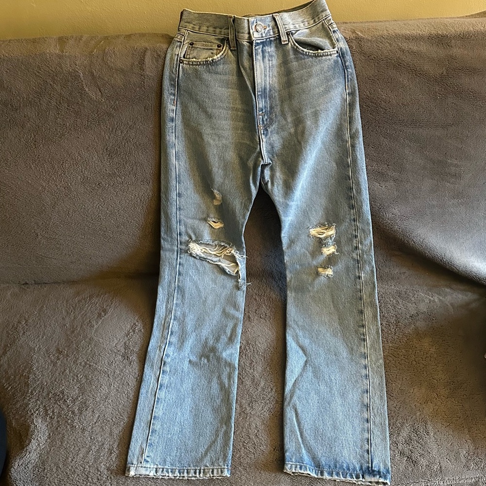 LF Carmar Distressed High Waisted Straight Leg Jeans